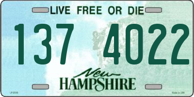 NH license plate 1374022