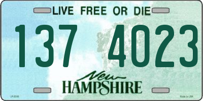 NH license plate 1374023