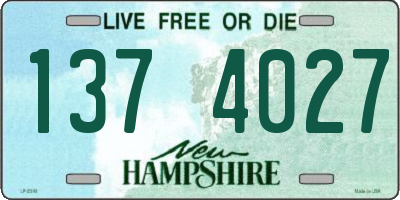 NH license plate 1374027