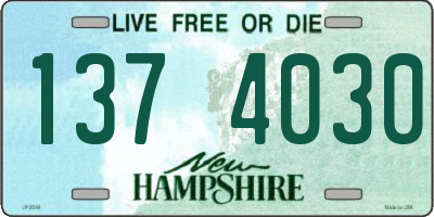 NH license plate 1374030