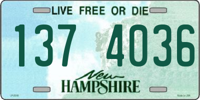 NH license plate 1374036
