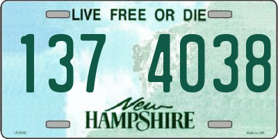 NH license plate 1374038