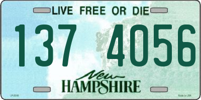 NH license plate 1374056