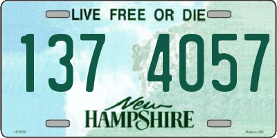 NH license plate 1374057