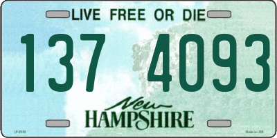 NH license plate 1374093