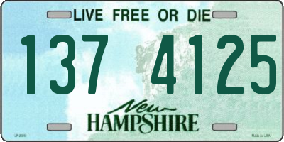 NH license plate 1374125