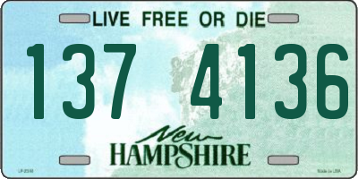 NH license plate 1374136