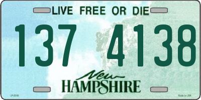 NH license plate 1374138