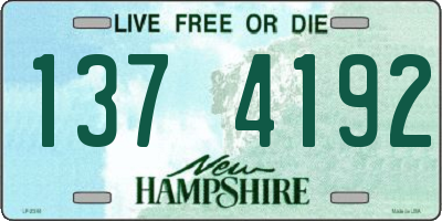 NH license plate 1374192