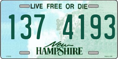 NH license plate 1374193