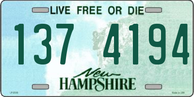 NH license plate 1374194