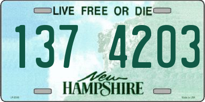 NH license plate 1374203