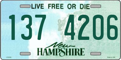 NH license plate 1374206