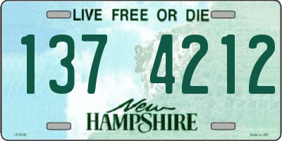 NH license plate 1374212