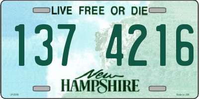 NH license plate 1374216