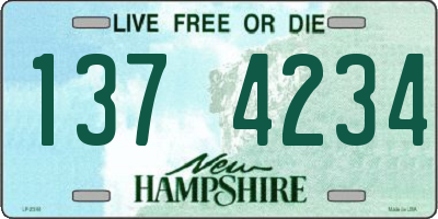 NH license plate 1374234
