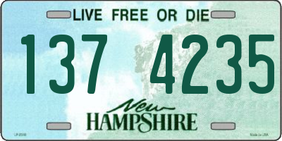 NH license plate 1374235