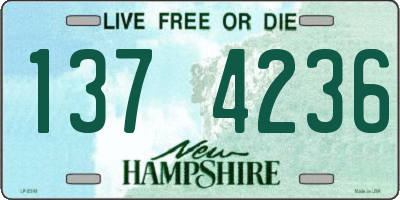 NH license plate 1374236