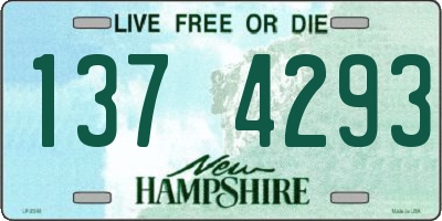 NH license plate 1374293
