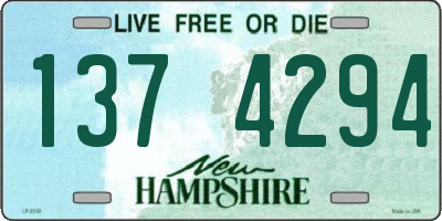 NH license plate 1374294
