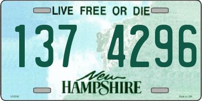 NH license plate 1374296