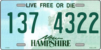 NH license plate 1374322