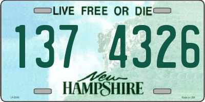 NH license plate 1374326