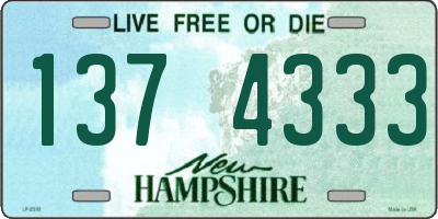 NH license plate 1374333