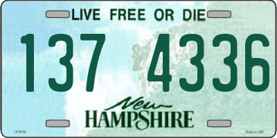 NH license plate 1374336