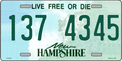 NH license plate 1374345