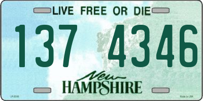 NH license plate 1374346
