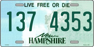 NH license plate 1374353