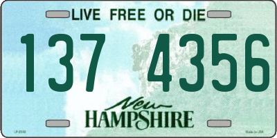 NH license plate 1374356