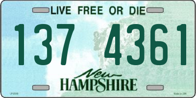 NH license plate 1374361