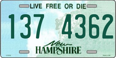 NH license plate 1374362