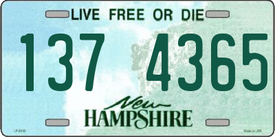 NH license plate 1374365