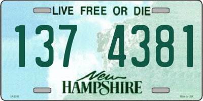 NH license plate 1374381