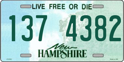 NH license plate 1374382