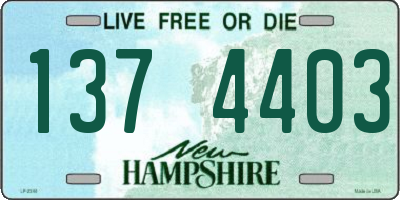 NH license plate 1374403