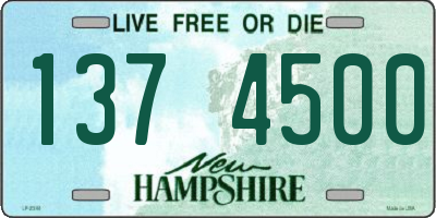 NH license plate 1374500