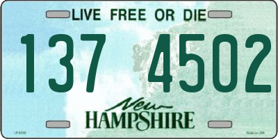 NH license plate 1374502