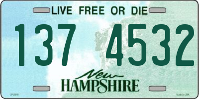 NH license plate 1374532