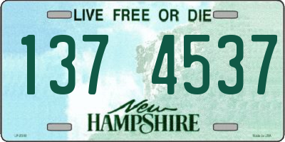NH license plate 1374537