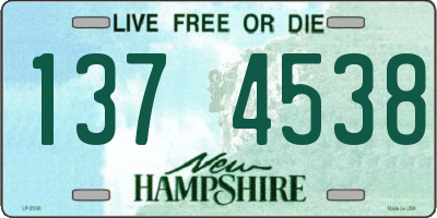 NH license plate 1374538