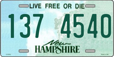 NH license plate 1374540