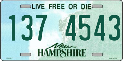 NH license plate 1374543
