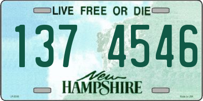 NH license plate 1374546
