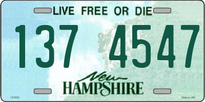 NH license plate 1374547