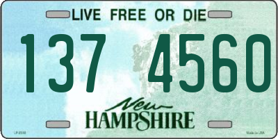 NH license plate 1374560