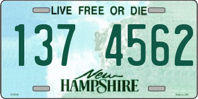 NH license plate 1374562